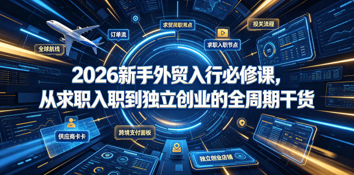 2026新手外贸入行必修课，从求职入职到独立创业的全周期干货-翌晨科技网