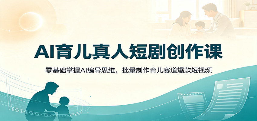 AI育儿真人短剧创作课：零基础掌握AI编导思维，批量制作育儿赛道爆款短视频-翌晨科技网