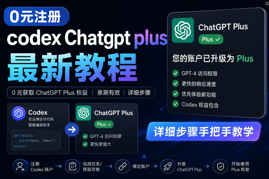 0元全自动注册codex gpt plus最新教程，0元获取GPT Plus权益，手把手详细教学-翌晨科技网