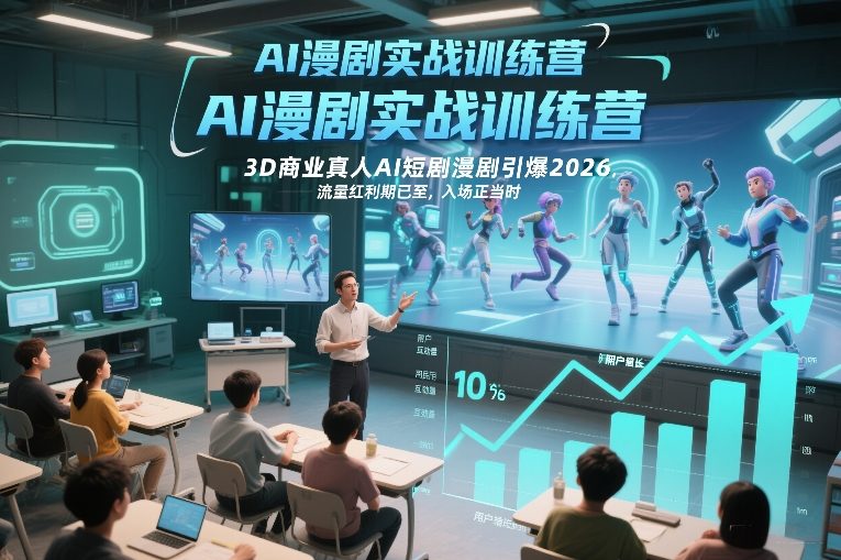 AI漫剧实战训练营，3D商业真人AI短剧漫剧引爆2026，流量红利期已至，入场正当时-翌晨科技网