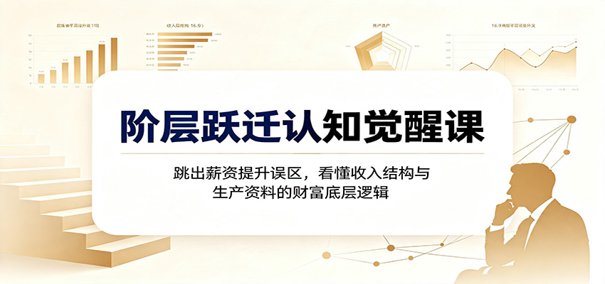 阶层跃迁认知觉醒课：跳出薪资提升误区，看懂收入结构与生产资料的财富底层逻辑-翌晨科技网