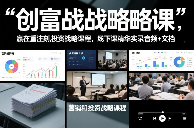 创富战略课，赢在重注时刻，营销和投资战略课程，线下课精华实录音频+文档-翌晨科技网