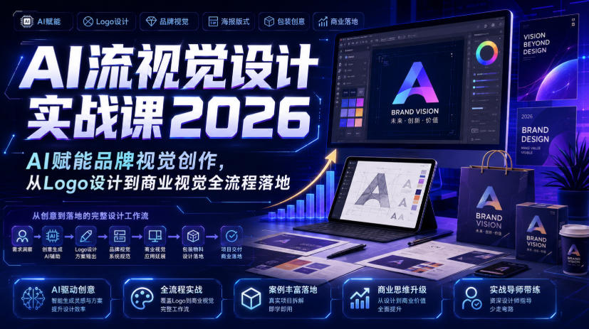 AI流视觉设计实战课2026：AI赋能品牌视觉创作，从Logo设计到商业视觉全流程落地-翌晨科技网