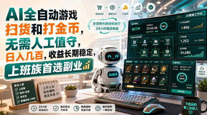 AI全自动游戏皮肤扫货和打金币，日入几百，内部方法大揭秘，0门槛！-翌晨科技网