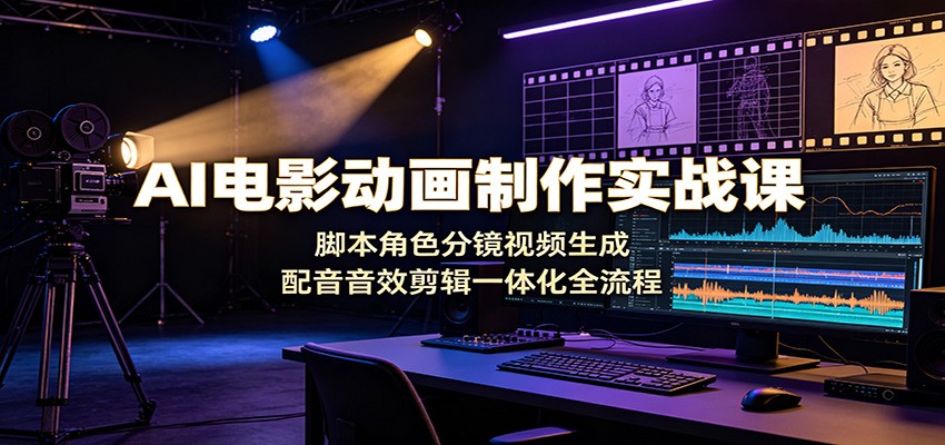 AI电影动画制作实战课：脚本角色分镜视频生成，配音音效剪辑一体化全流程-翌晨科技网