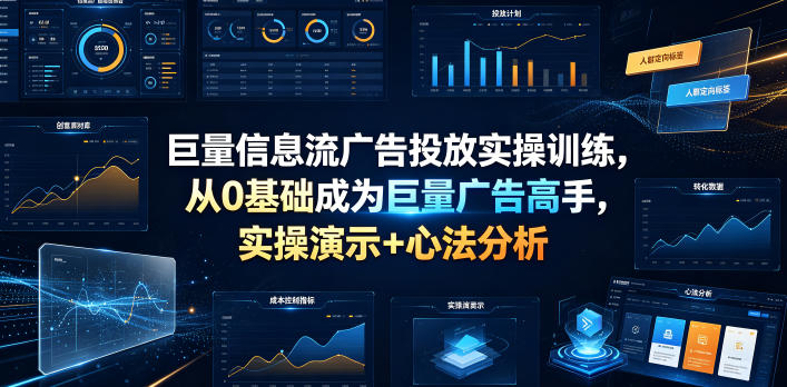 巨量信息流广告投放实操训练，从0基础成为巨量广告高手，实操演示+心法分析-翌晨科技网