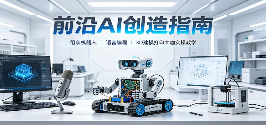前沿AI创造指南：组装机器人、语音编程、3D建模打印大咖实操教学-翌晨科技网