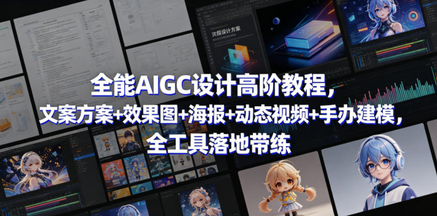 全能AIGC设计高阶教程，文案方案+效果图+海报+动态视频+手办建模，全工具落地带练-翌晨科技网