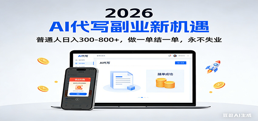 2026 副业首选!AI 代写日入 300-800,普通人0门槛,做一单结一单!-翌晨科技网