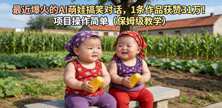 最近爆火的AI萌娃搞笑对话,1条作品获赞31W,项目操作简单(保姆级教学)-翌晨科技网