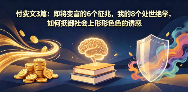 付费文3篇：即将变富的6个征兆，我的8个处世绝学，如何抵御社会上形形色色的诱惑-翌晨科技网