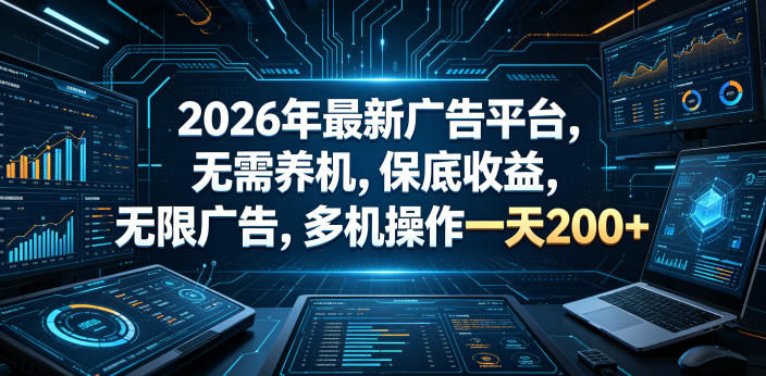 2026年最新广告平台,无需养机,保底收益,无限广告,多机操作一天200+【揭秘】-翌晨科技网