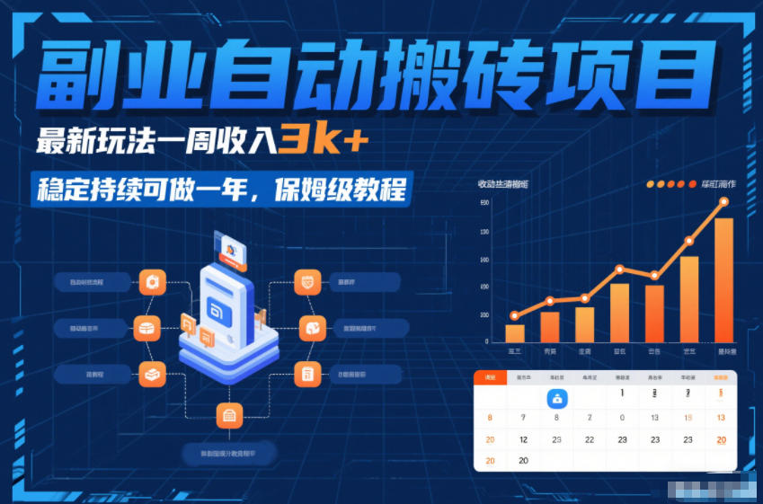 副业自动搬砖项目，最新玩法一周收入3k+，稳定持续可做一年，保姆级教程【揭秘】-翌晨科技网