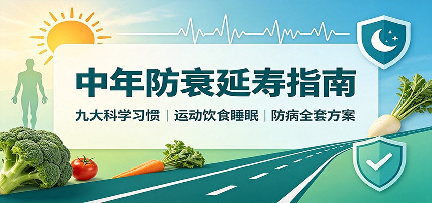 中年防衰延寿指南：九大科学习惯，运动饮食睡眠防病全套方案-翌晨科技网
