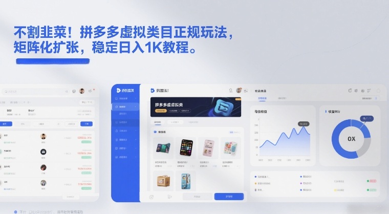 不割韭菜！拼多多虚拟类目正规玩法，矩阵化扩张，稳定日入1K教程【揭秘】-翌晨科技网