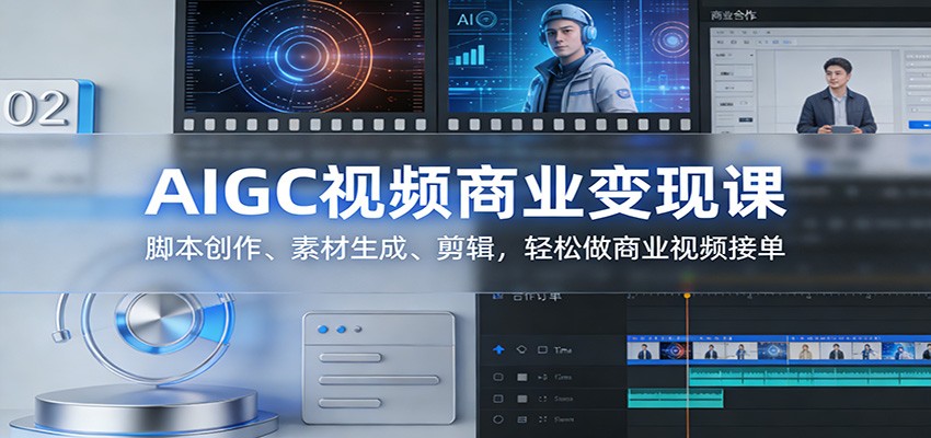 AIGC视频商业变现课：脚本创作、素材生成、剪辑，轻松做商业视频接单-翌晨科技网
