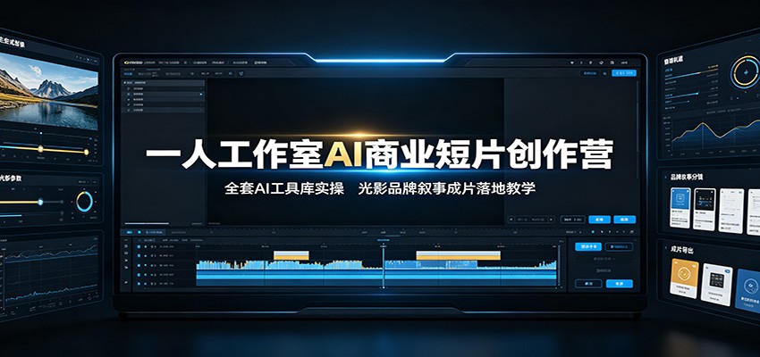 一人工作室AI商业短片创作营：全套AI工具库实操，光影品牌叙事成片落地教学-翌晨科技网