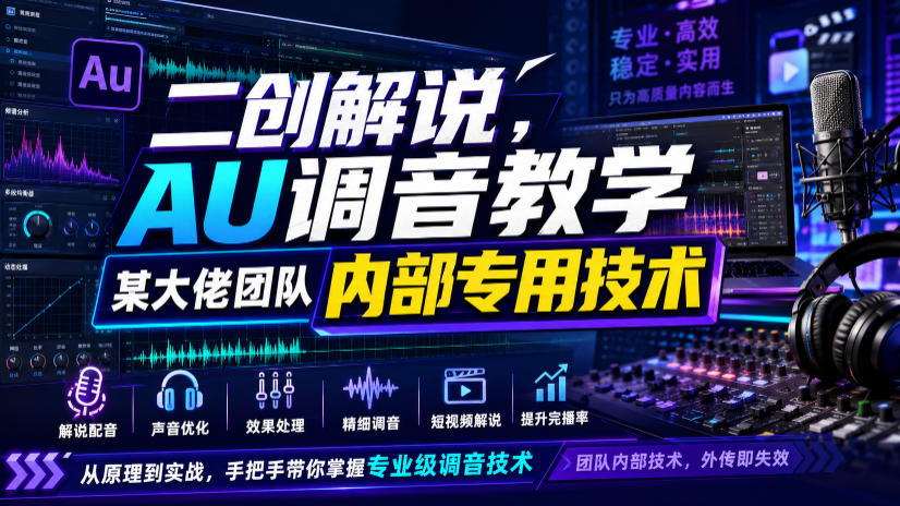二创解说AU调音教学,某大佬团队内部专用技术-翌晨科技网