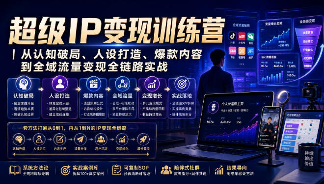 超级IP变现训练营｜从认知破局、人设打造、爆款内容到全域流量变现全链路实战-翌晨科技网
