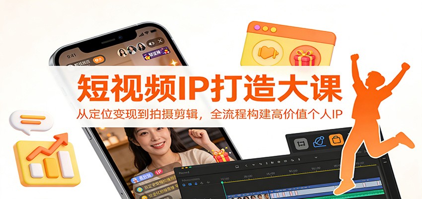 短视频IP打造大课：从定位变现到拍摄剪辑，全流程构建高价值个人IP-翌晨科技网