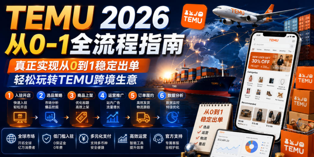 TEMU 2026从0-1全流程指南，真正实现从0到1稳定出单，轻松玩转TEMU跨境生意-翌晨科技网
