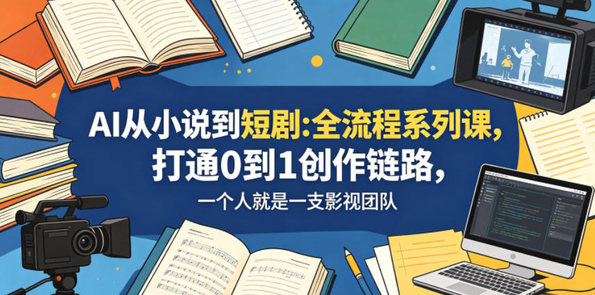 AI从小说到短剧全流程系列课，打通0到1创作链路，一个人就是一支影视团队-翌晨科技网