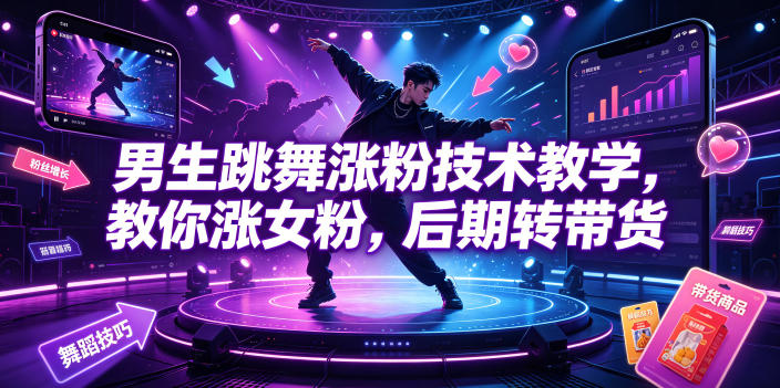 男生跳舞涨粉技术教学,教你涨女粉,后期转带货-翌晨科技网