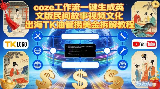 Coze扣子工作流一键生成英文版民间故事视频，文化出海TK油管捞美金拆解教程-翌晨科技网