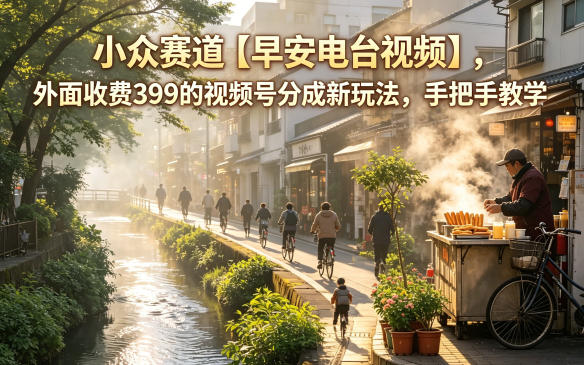 小众赛道【早安电台视频】,外面收费399的视频号分成新玩法,手把手教学-翌晨科技网
