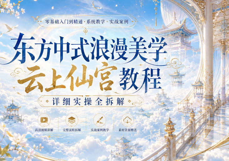 东方中式浪漫美学云上仙宫教程，详细实操全拆解-翌晨科技网