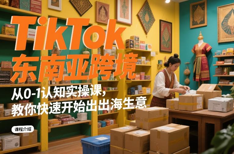 TikTok东南亚跨境从0-1认知实操课，教你快速开始出海生意-翌晨科技网