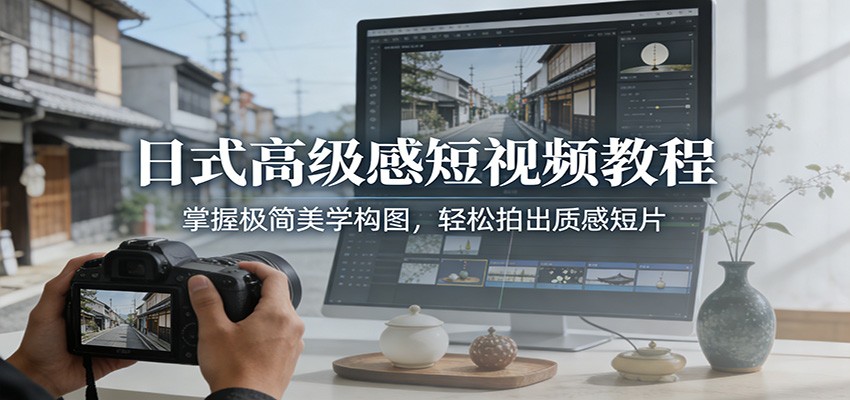 日式高级感短视频教程：掌握极简美学构图，轻松拍出质感短片-翌晨科技网