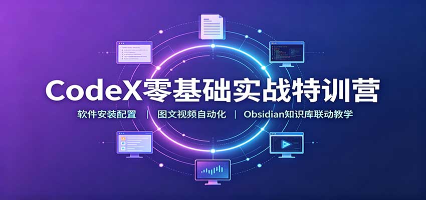 CodeX零基础实战特训营：软件安装配置，图文视频自动化，Obsidian知识库联动教学-翌晨科技网