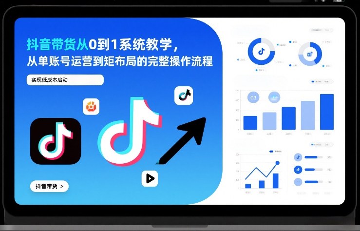 抖音带货从0到1系统教学，从单账号运营到矩阵布局的完整操作流程，实现低成本启动与高效带货-翌晨科技网