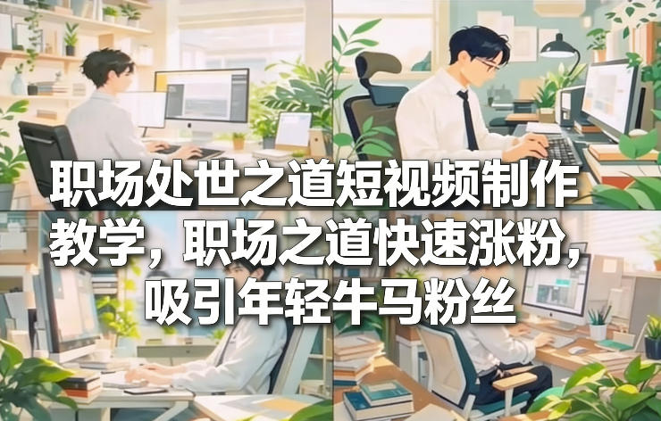 职场处世之道短视频制作教学，职场之道快速涨粉，吸引年轻牛马粉丝-翌晨科技网