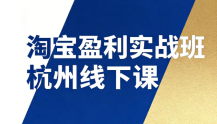 淘宝盈利实战班杭州线下课12月26-28日（音频+字幕），帮你掌握SOP流程+12门核心技术-翌晨科技网
