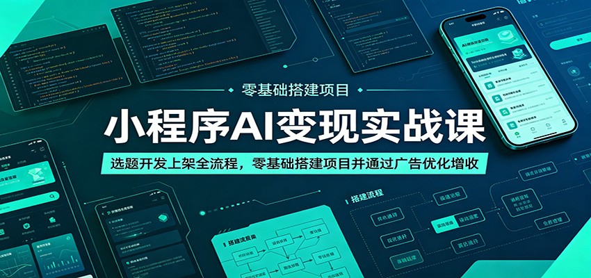 小程序AI变现实战课：选题开发上架全流程，零基础搭建项目并通过广告优化增收-翌晨科技网