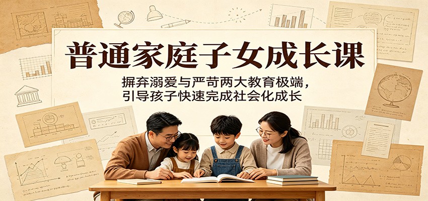 普通家庭子女成长课：摒弃溺爱与严苛两大教育极端，引导孩子快速完成社会化成长-翌晨科技网