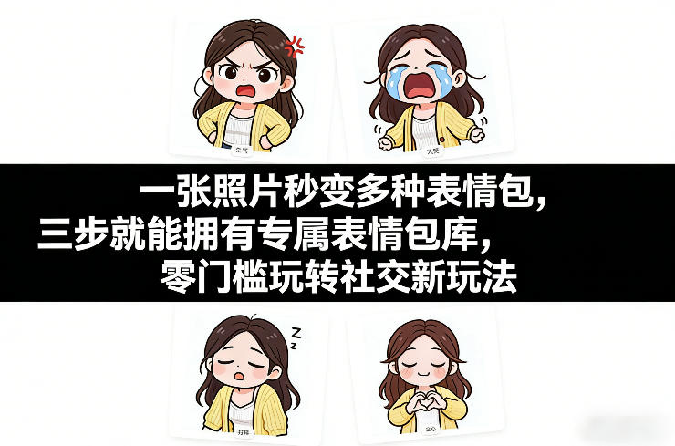 一张照片秒变多种表情包，三步就能拥有专属表情包库，零门槛玩转社交新玩法【文档】-翌晨科技网