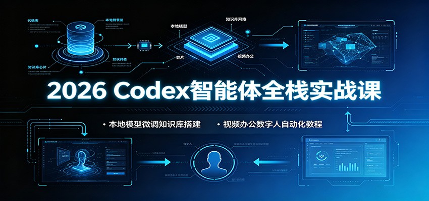 2026 Codex智能体全栈实战课：本地模型微调知识库搭建，视频办公数字人自动化教程-翌晨科技网