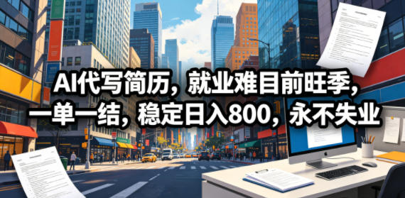 AI代写简历，就业难目前旺季，一单一结，稳定日入800，永不失业-翌晨科技网