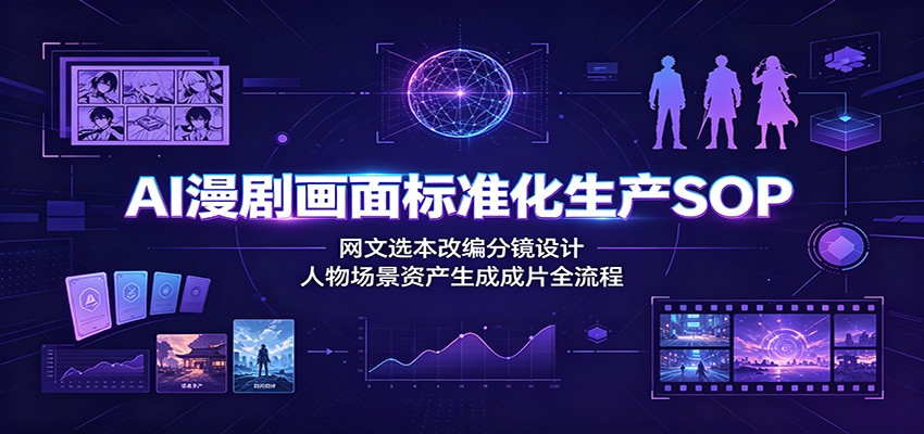 AI漫剧画面标准化生产SOP：网文选本改编分镜设计，人物场景资产生成成片全流程-翌晨科技网
