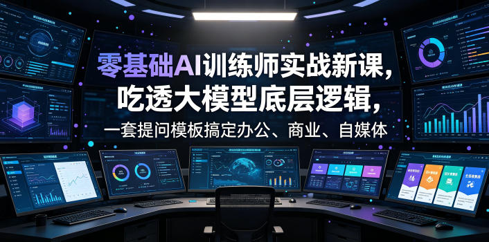 零基础AI训练师实战课，吃透大模型底层逻辑，一套提问模板搞定办公、商业、自媒体、设计、生活全场景AI落地应用-翌晨科技网