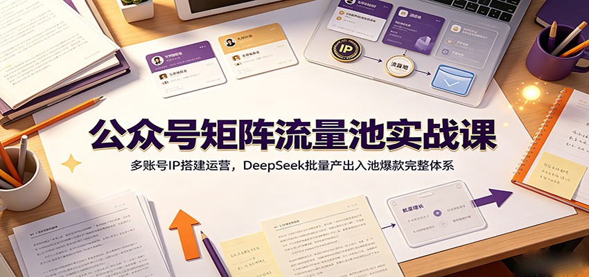公众号矩阵流量池实战课：多账号IP搭建运营，DeepSeek批量产出入池爆款完整体系-翌晨科技网