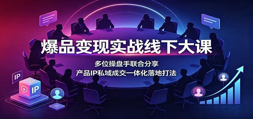 爆品变现实战线下大课：多位操盘手联合分享，产品IP私域成交一体化落地打法-翌晨科技网