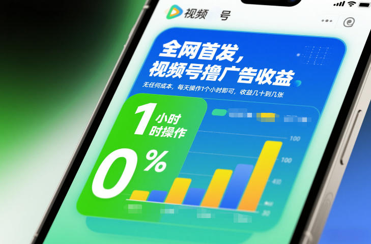 全网首发,视频号撸广告收益,无任何成本,每天操作1个小时即可,收益几十到几张-翌晨科技网