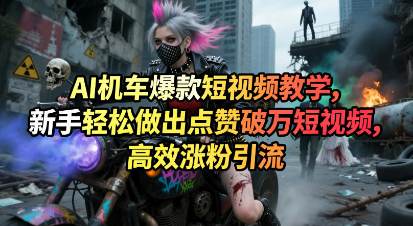 AI机车爆款短视频教学，新手轻松做出点赞破万短视频，高效涨粉引流-翌晨科技网