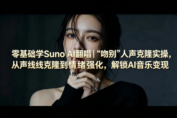 零基础学Suno AI翻唱｜《吻别》人声克隆实操，从声线克隆到情绪强化，解锁AI音乐变现-翌晨科技网