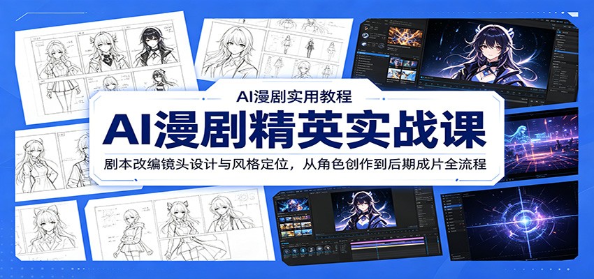 AI漫剧精英实战课：剧本改编镜头设计与风格定位，从角色创作到后期成片全流程-翌晨科技网