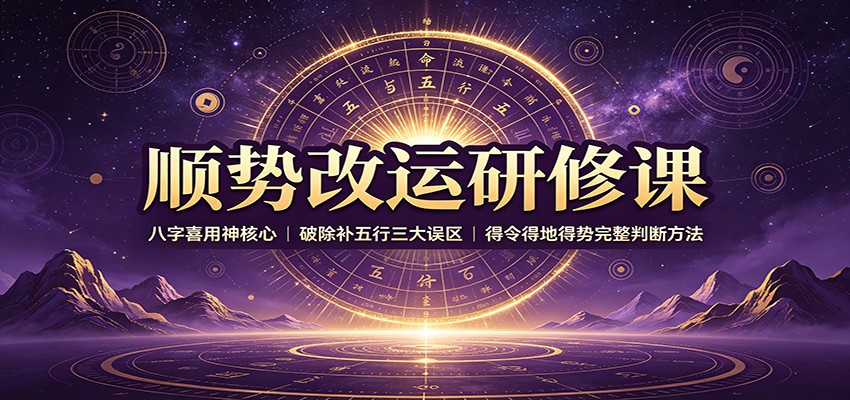 顺势改运研修课：八字喜用神核心，破除补五行三大误区，得令得地得势完整判断方法-翌晨科技网